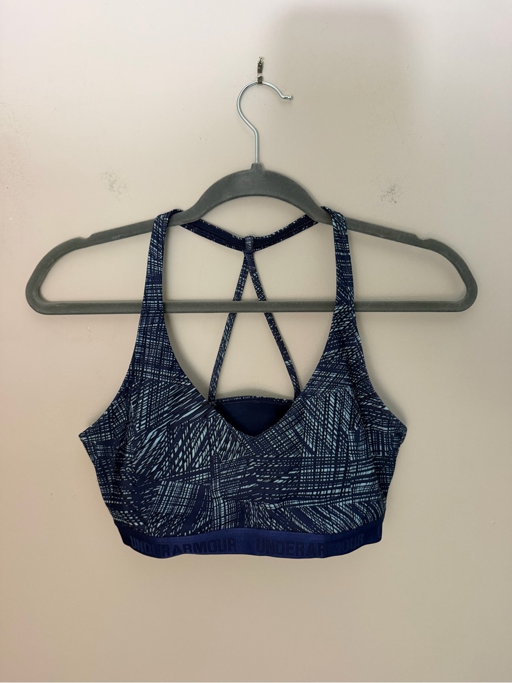 Under Armour Navy Blue Graphic Strappy Sports Bra